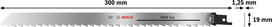 Bosch Ice S1211K 鋸片 300 x 19 x 1.25 mm。